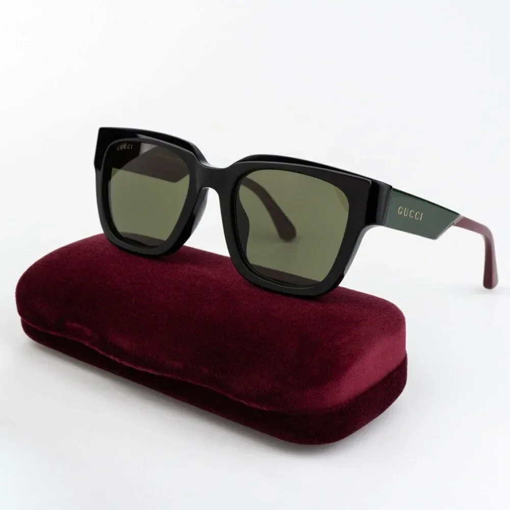 SALE! NEW Gucci GG1670SK 005 Black Red Green Square Unisex Sunglasses